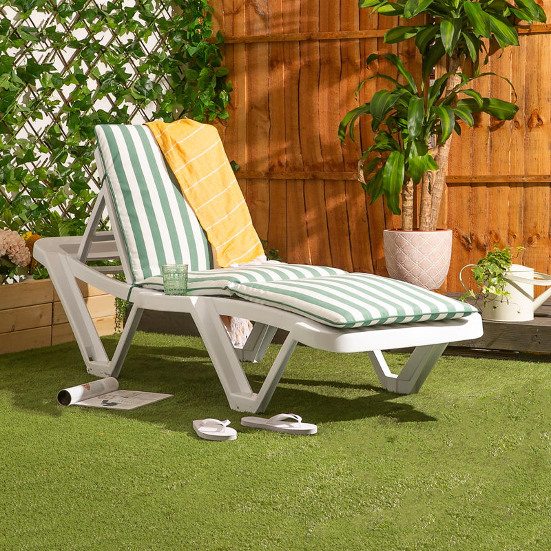 Harbour Housewares Master Sun Lounger Cushions - Green Stripe