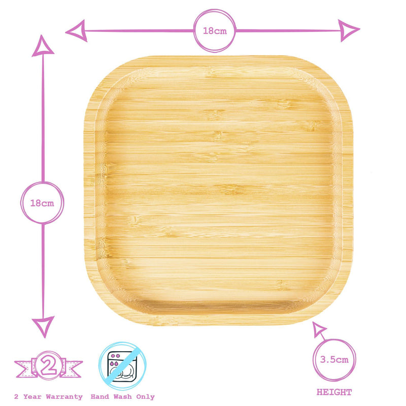 Tiny Dining Children's Bamboo Suction Square Plate