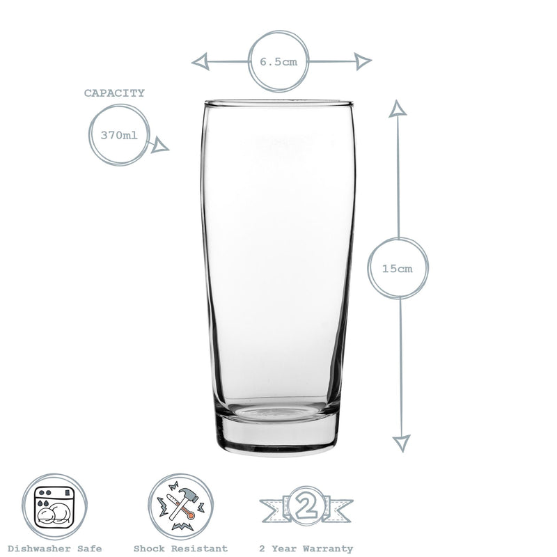 LAV Bardi Classic Willi Becher Beer Glass - Clear - 370ml