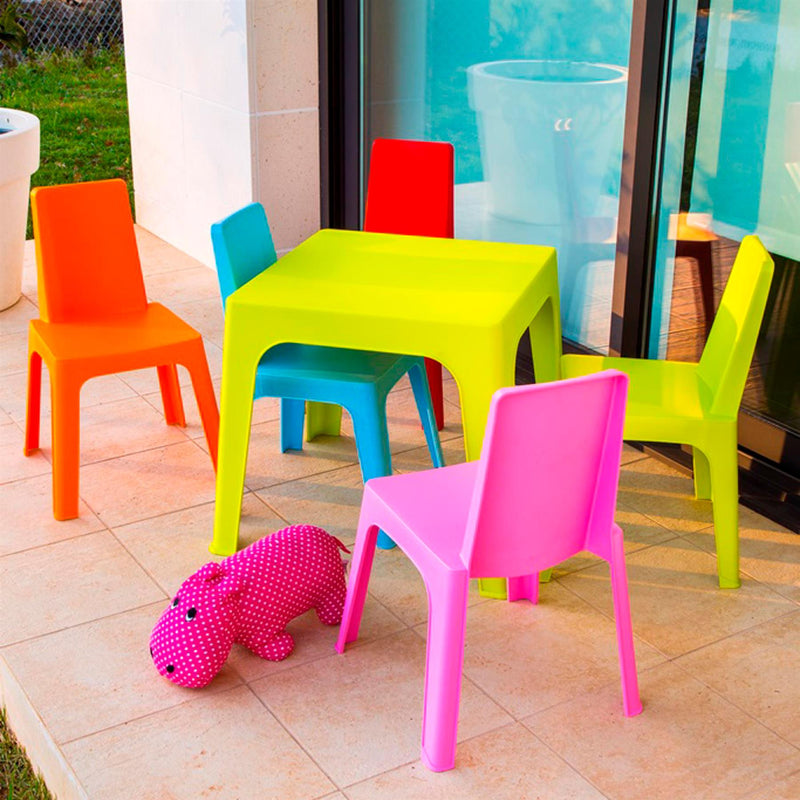 Four Seater Julieta Children's Square Plastic Garden Table 50cm x 50cm - By Resol