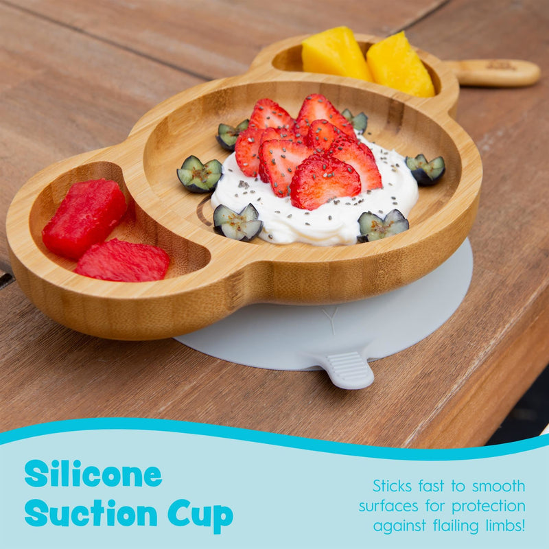 Beige Koala Bamboo Suction Plate - By Tiny Dining