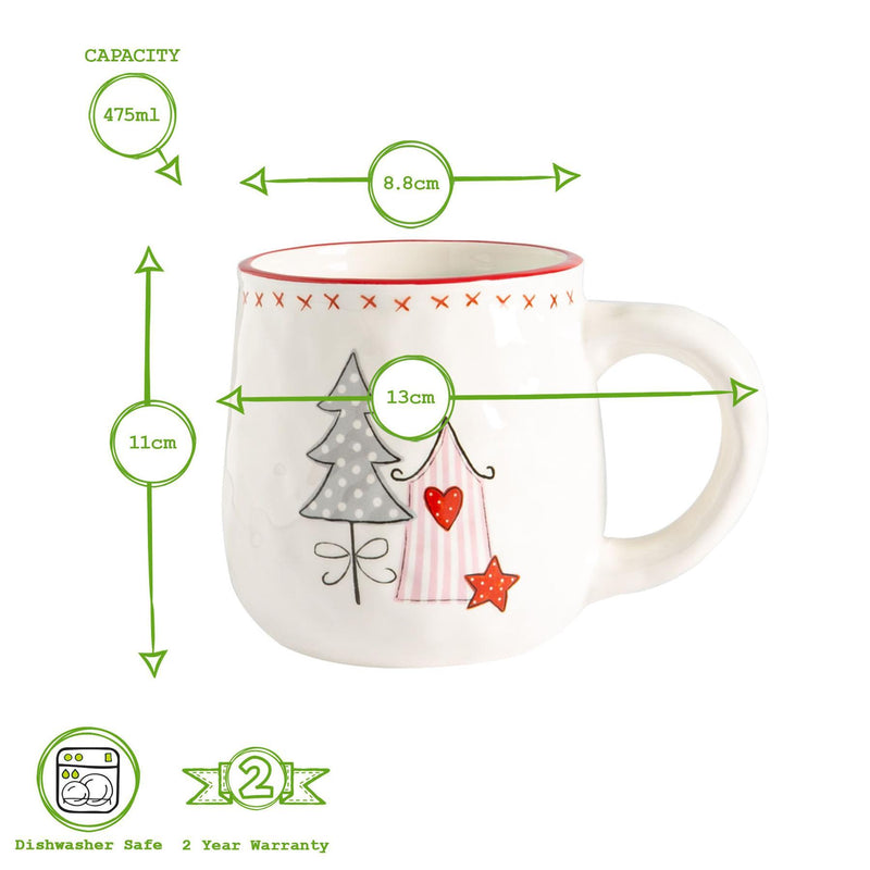 Nicola Spring Christmas Coffee Mug - 475ml - Patchwork