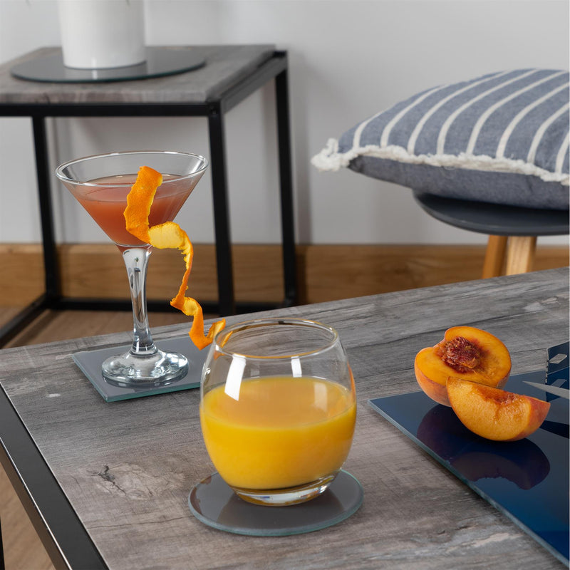 Harbour Housewares Glass Coaster - Round - Grey - 10cm