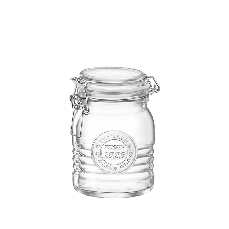 Bormioli Rocco Officina 1825 Glass Storage Jar with Airtight Clip Lid - 500ml - 500ml
