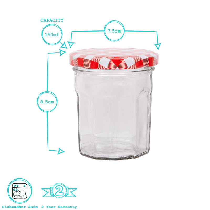 185ml Glass Jam Jar with Lid - By Argon Tableware