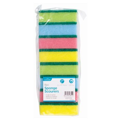 Multi Sponge Scourers - Pack of 8 - By Ashley