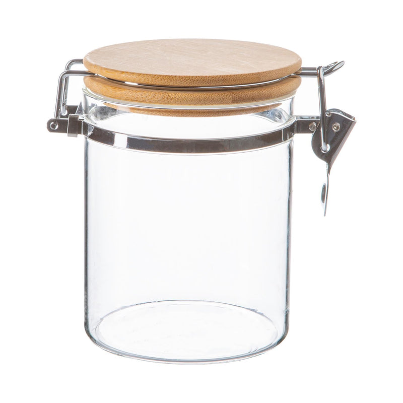 Argon Tableware Glass Storage Jar with Wooden Clip Lid - 720ml