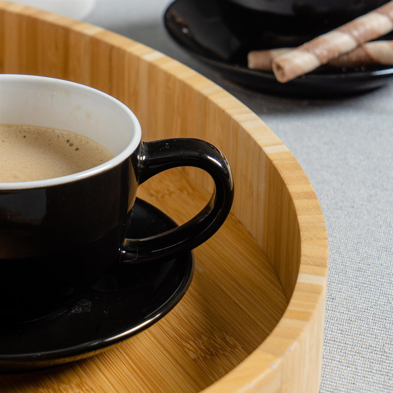 Argon Tableware Coloured Cappuccino Cup - Black - 250ml Detail
