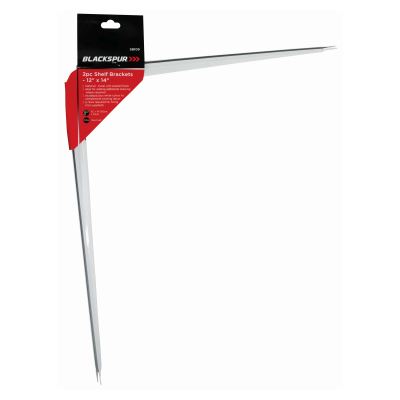 White 300mm x 350mm Metal Shelf Brackets - Pack of 2