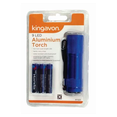 Blue 9 LED Aluminium Torch