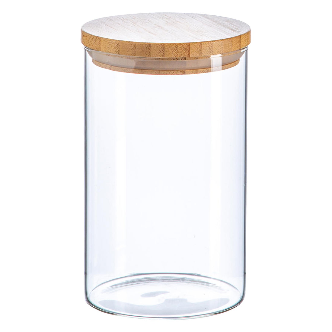 Argon Tableware Scandi Glass Storage Jar with Wooden Lid - 1 Litre