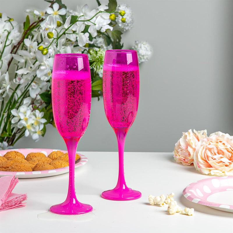 Argon Tableware Coloured Champagne Flute - 220ml - Pink