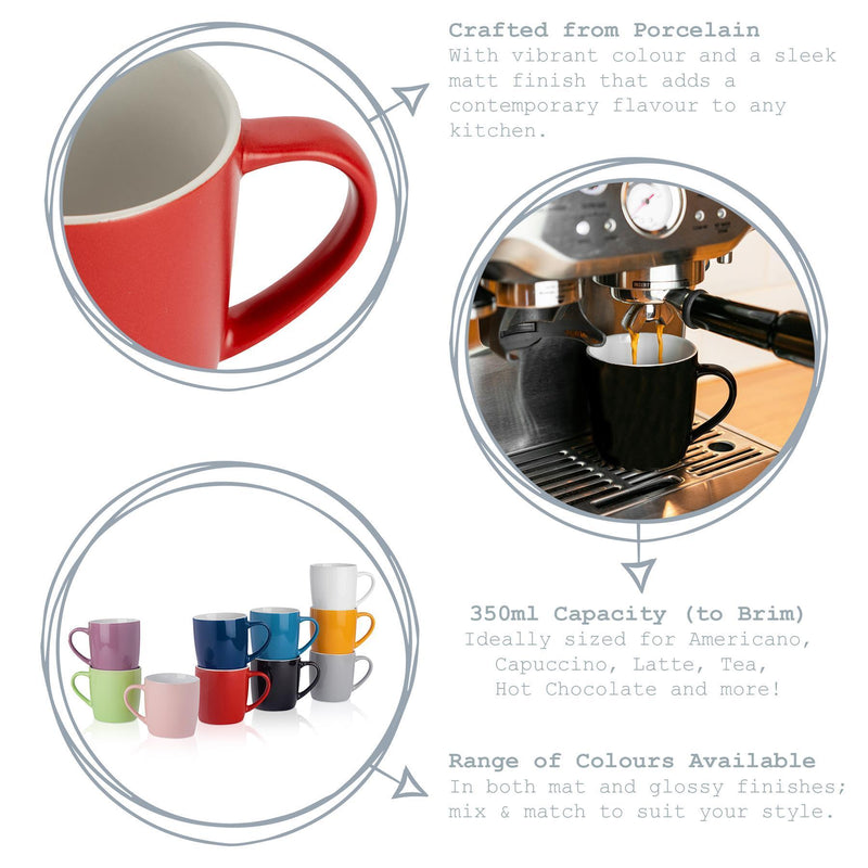 Argon Tableware Contemporary Coffee Mug - Grey Matt - 350ml Key Features