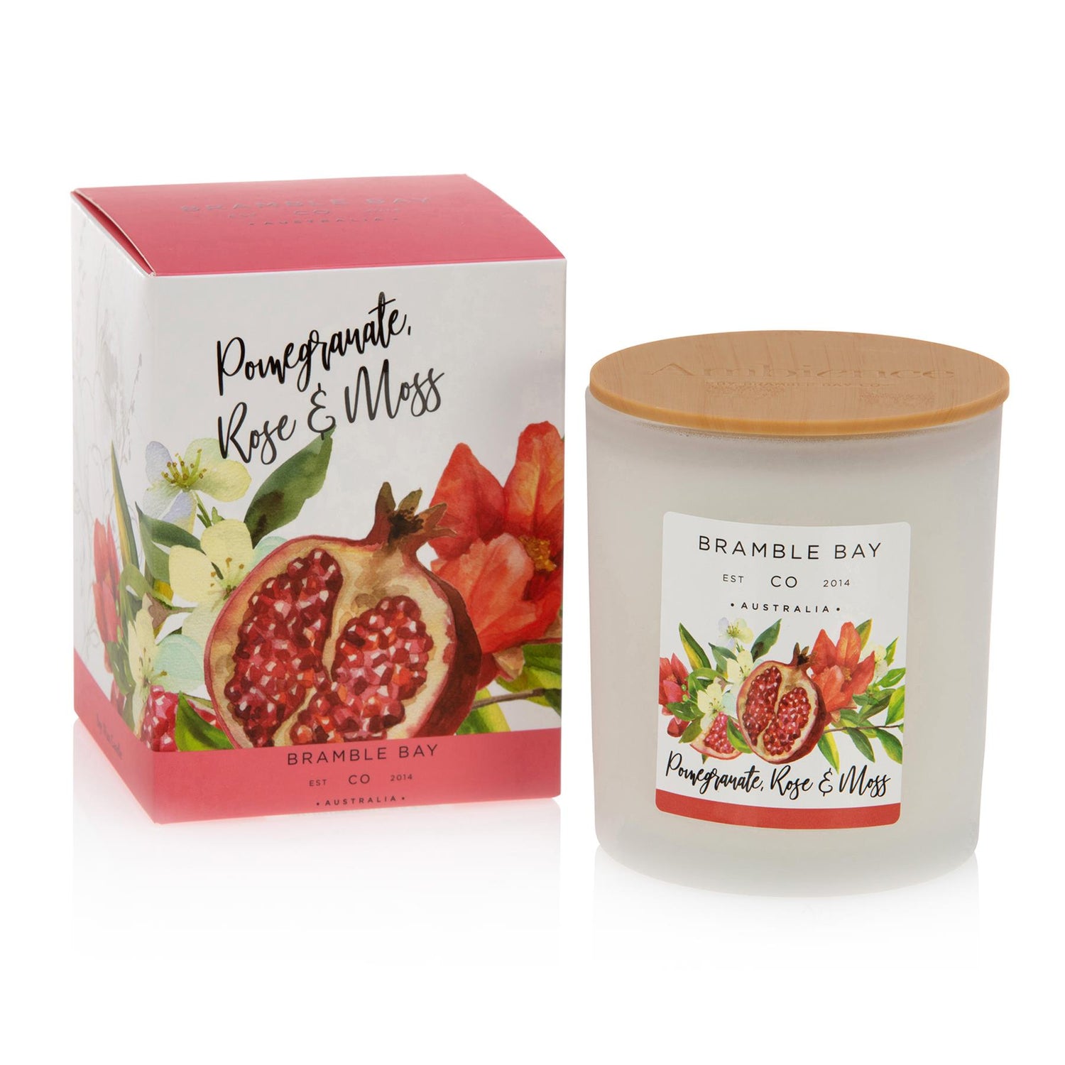 300g Pomegranate, Rose &amp; Moss Bath &amp; Body Soy Wax Scented Candle