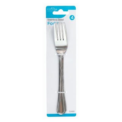 Stainless Steel Dinner Forks - Pack of 4 - By Ashley
