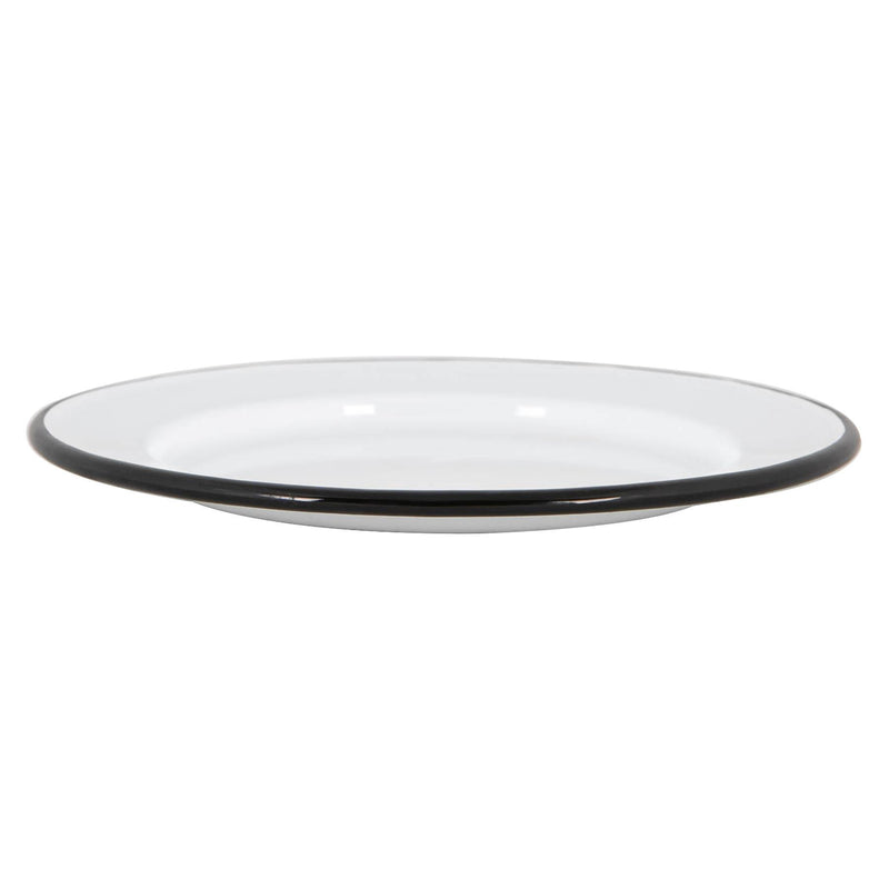 Argon Tableware White Enamel Side Plate - 20cm - Black