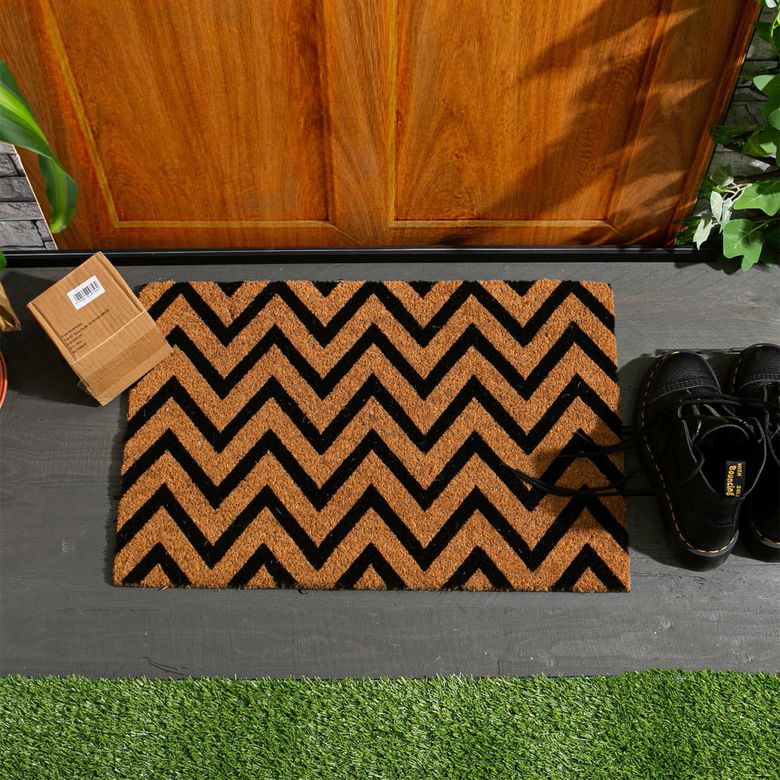 Coir Door Mat - 60 x 40cm - Zig Zag