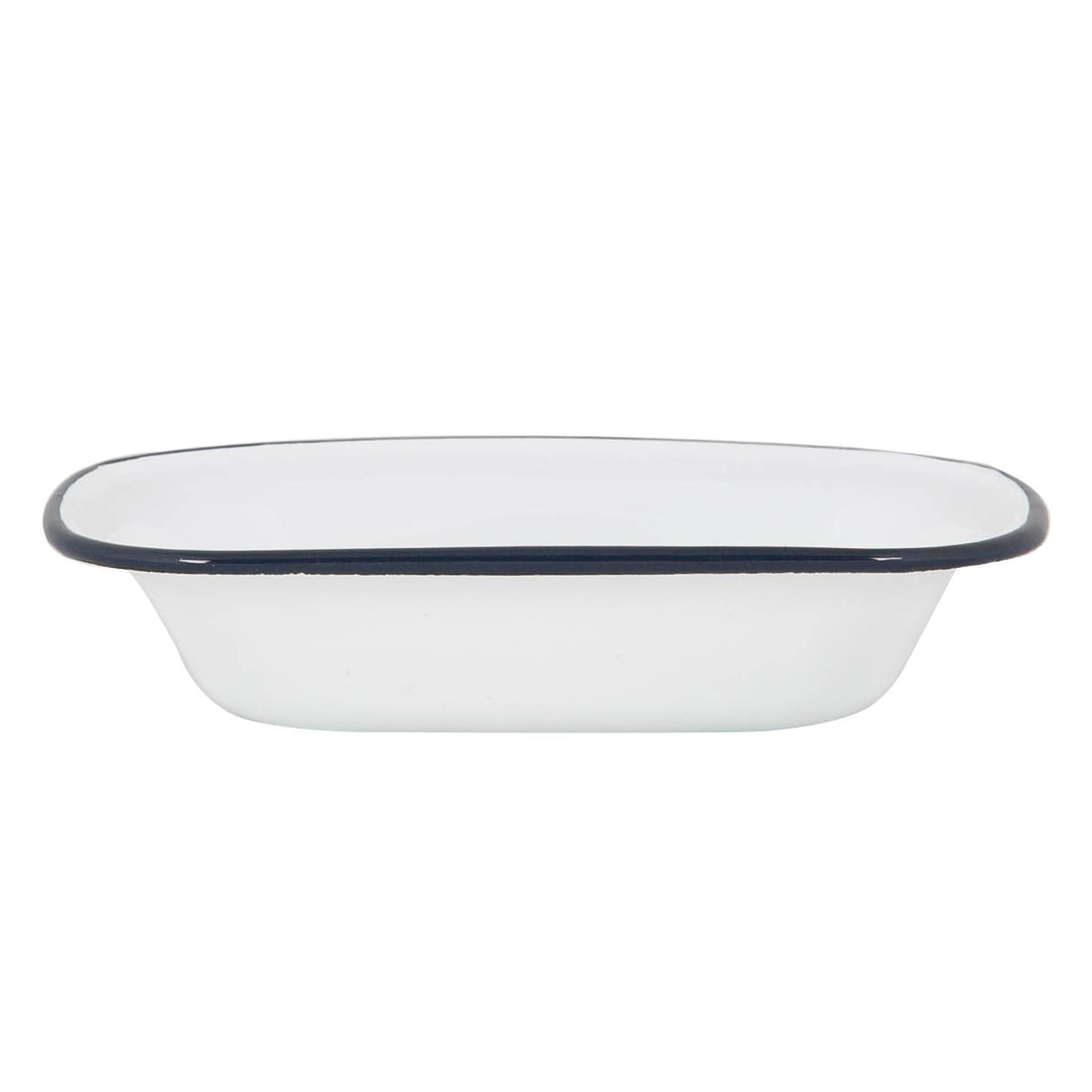 Argon Tableware White Enamel Pie Dish - 20cm - Navy