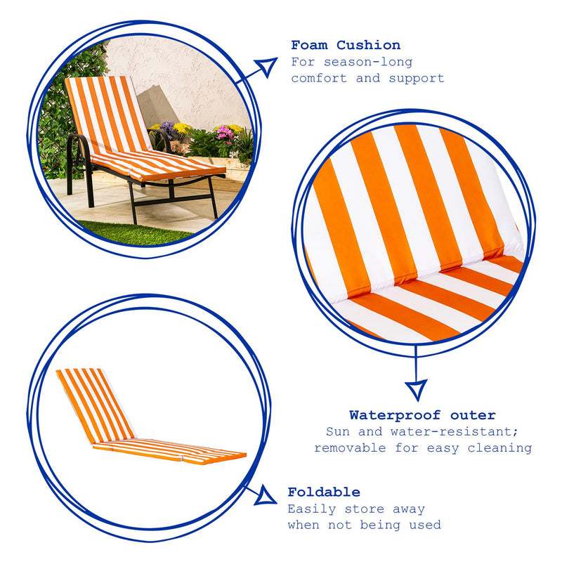Harbour Housewares Sussex Sun Lounger Cushion - Terracotta Stripe