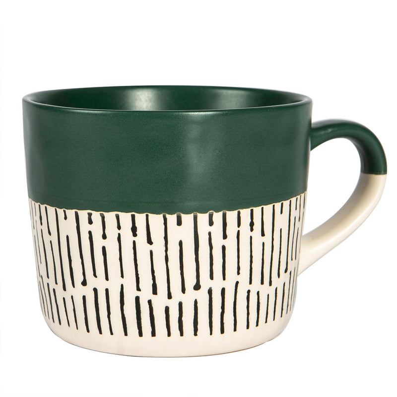Nicola Spring Ceramic Dipped Dash Coffee Mug - 450ml - Sage