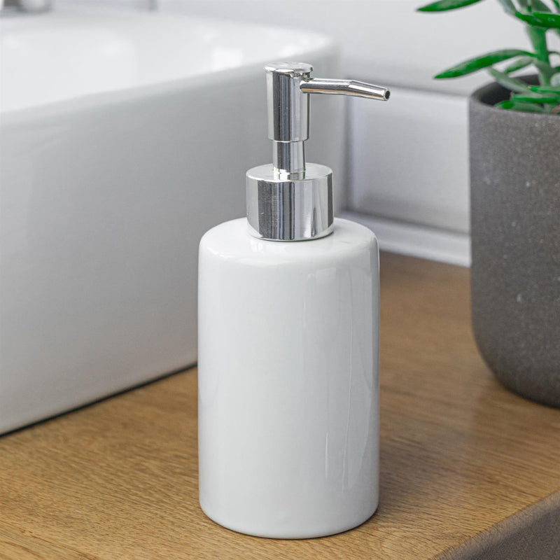 Harbour Housewares Ceramic Soap Dispenser - White
