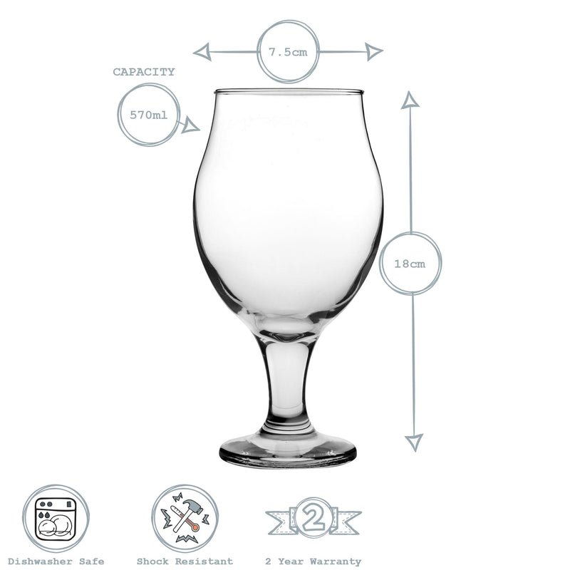 LAV Angelina Classic Tulip Beer Glass - Clear - 570ml