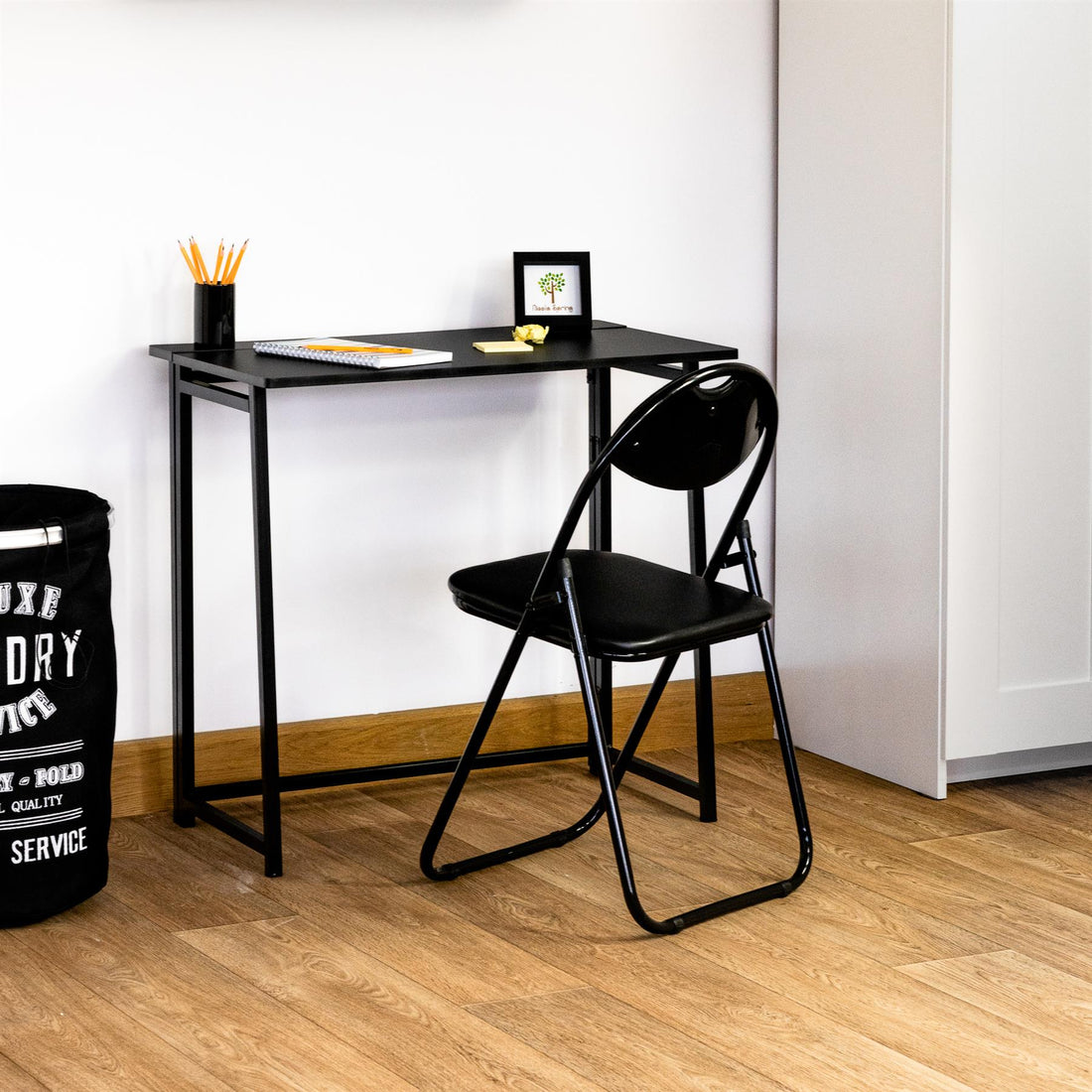 Harbour Housewares Folding Space Saver Desk - Black