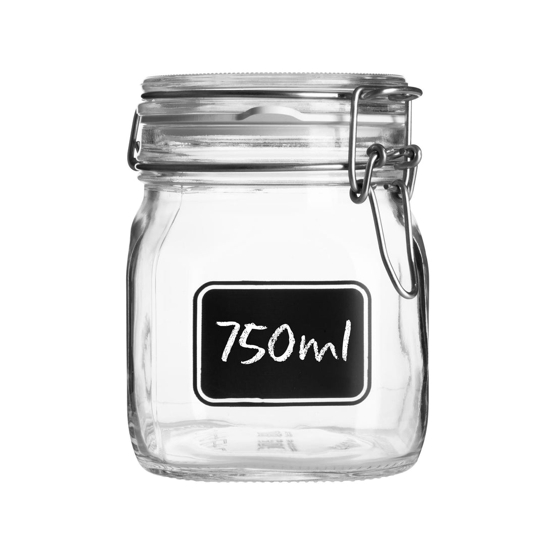 Bormioli Rocco Lavagna Glass Storage Jar with Chalkboard Label - 750ml