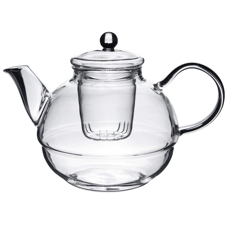 Argon Tableware Glass Tea-For-One Tea Pot, Cup and Strainer Set