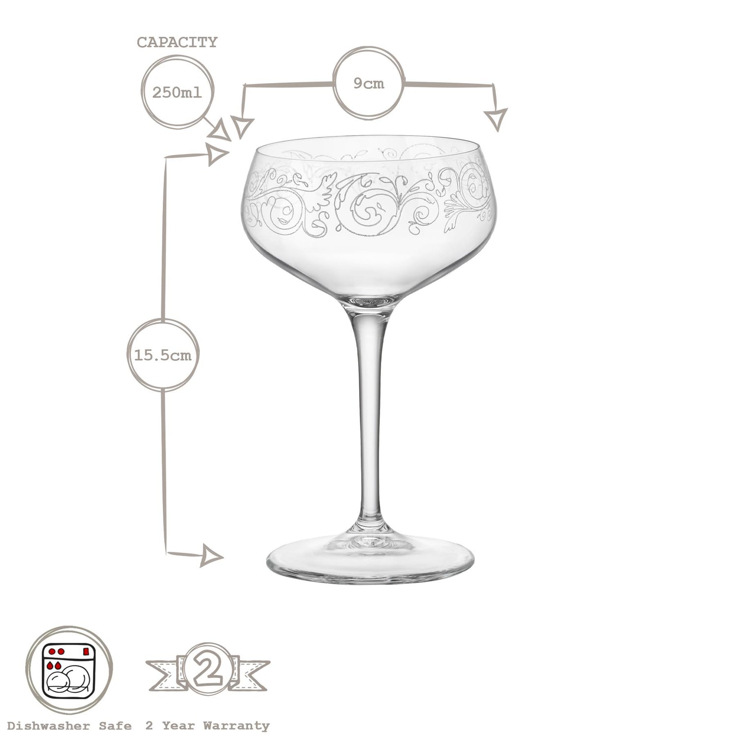 Liberty 250ml Bartender Novecento Cocktail Glass