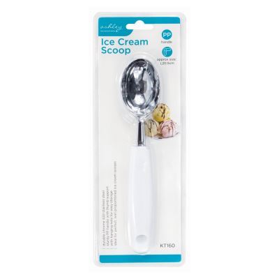 White 20.5cm Stainless Steel Ice Cream Scoop - By Ashley