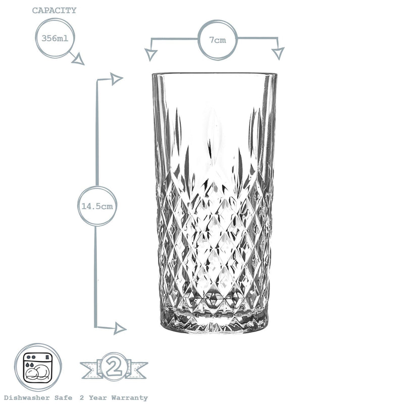 Argon Tableware Prysm Highball Glass - 356ml - Clear