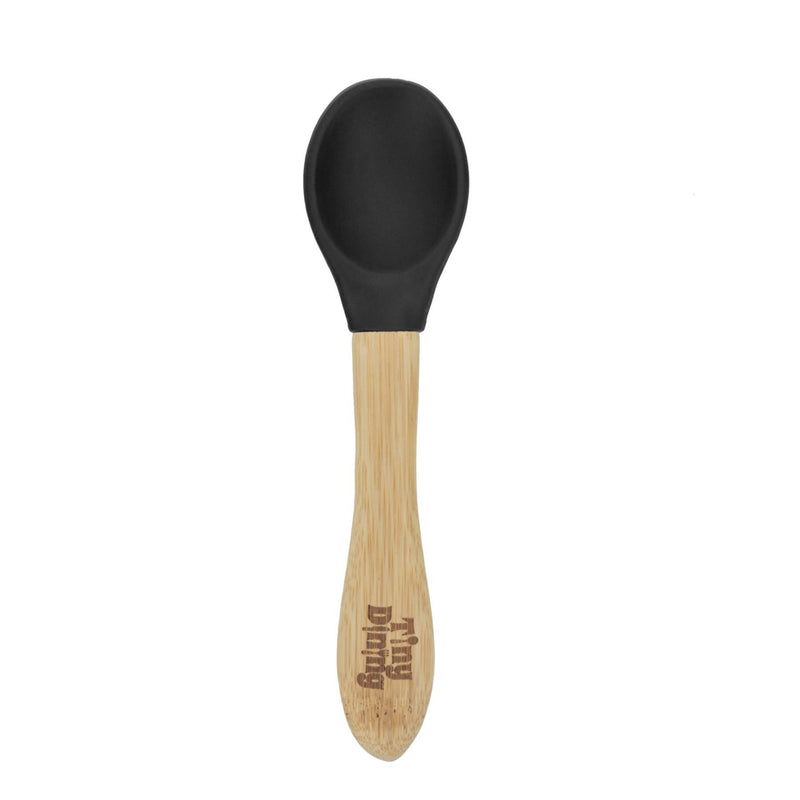 Tiny Dining Children's Bamboo Soft Tip Spoon - Black