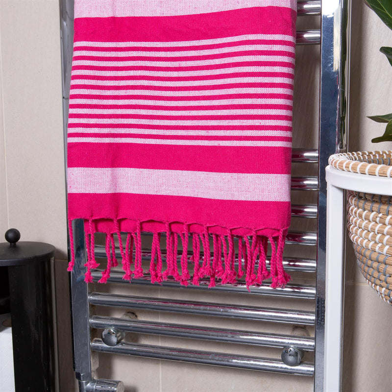 Nicola Spring Deluxe Turkish Cotton Bath Towel - Hot Pink