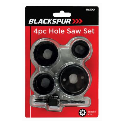 4pc Black Carbon Steel Hole Saw Set