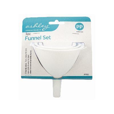 3pc White Polypropylene Funnel Set - By Ashley