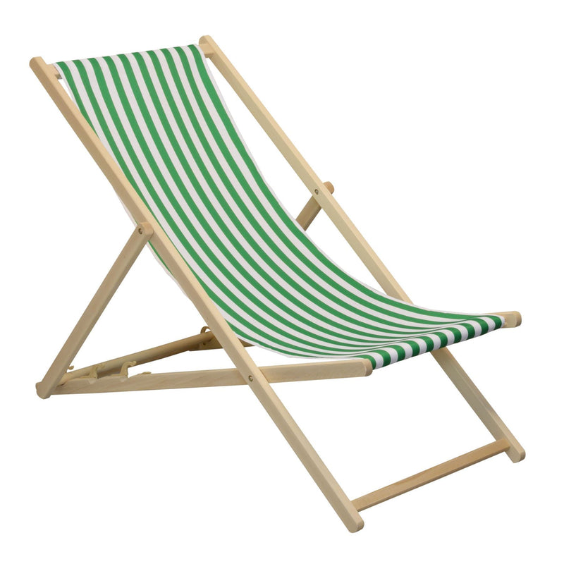 Traditional Garden Beach Style Adjustable Deck Chair Blue and White stripes Harbour Housewares Deck Chair