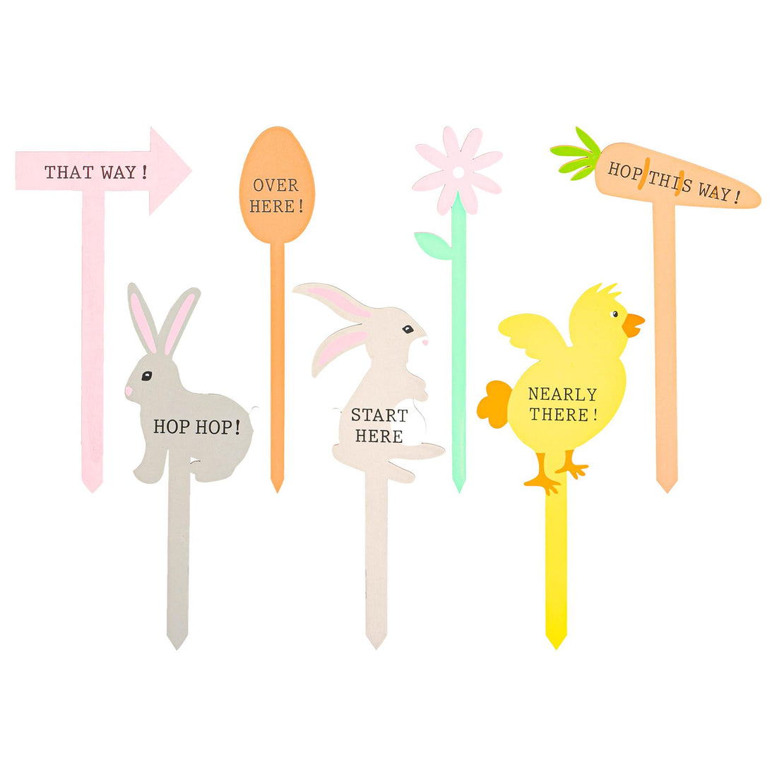 Nicola Spring Easter Egg Hunt Signs - 15cm - Multi