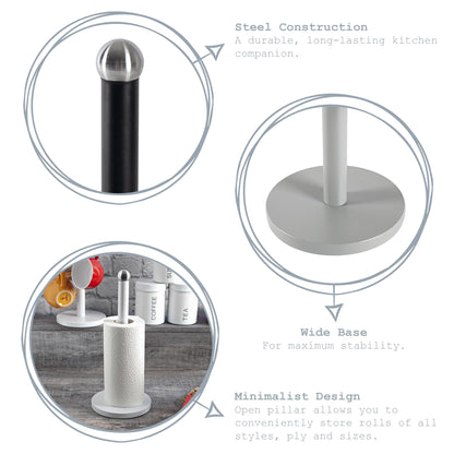 Harbour Housewares Vintage Steel Kitchen Roll Holder - Black