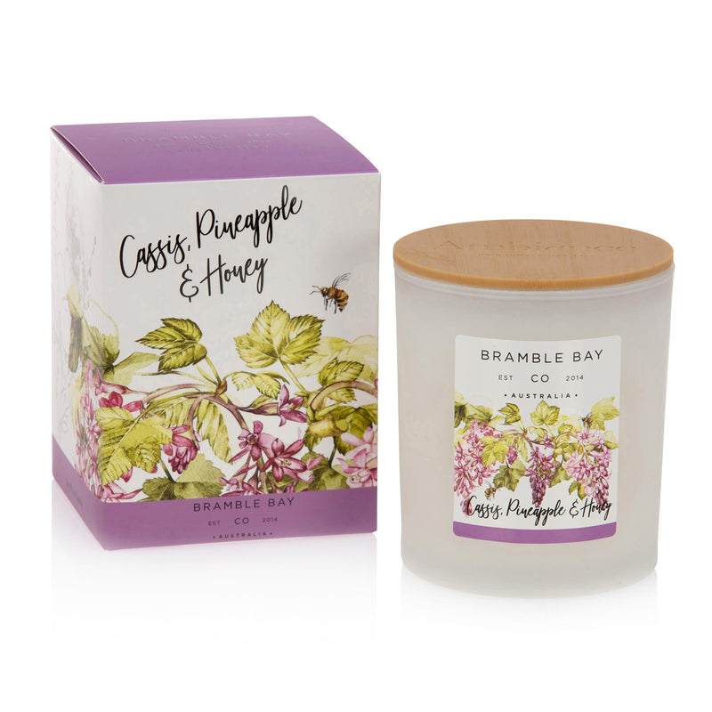 300g Cassis, Pineapple & Honey Bath & Body Soy Wax Scented Candle - By Bramble Bay