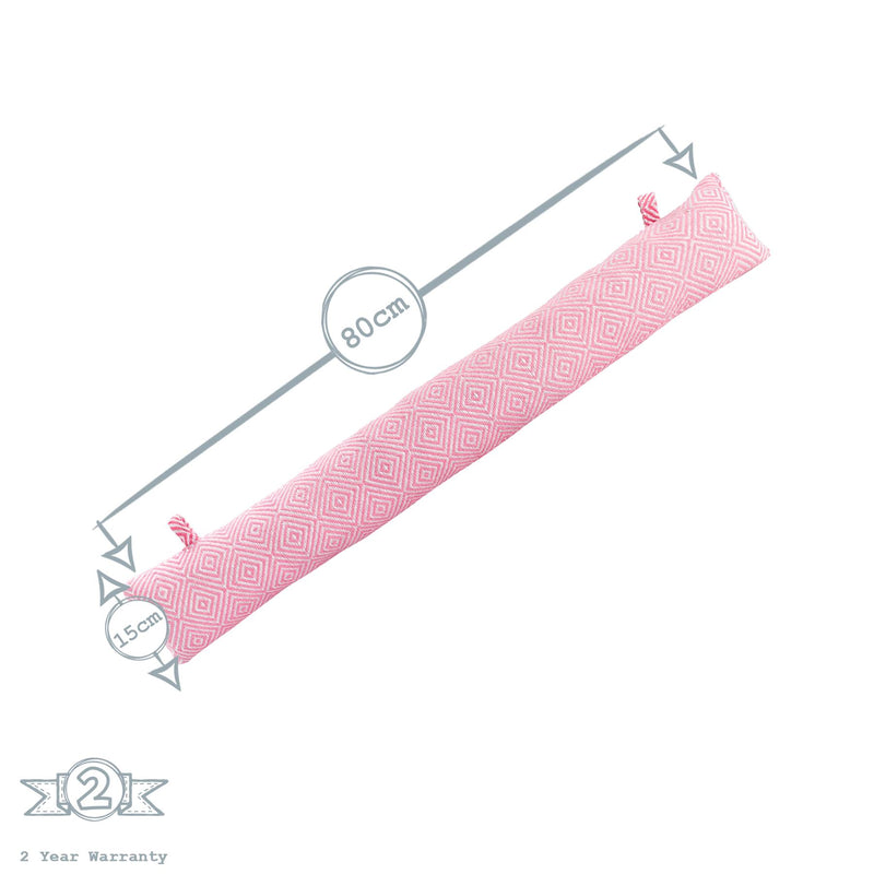 Nicola Spring Decorative Draught Excluder Pink 80cm Dimensions