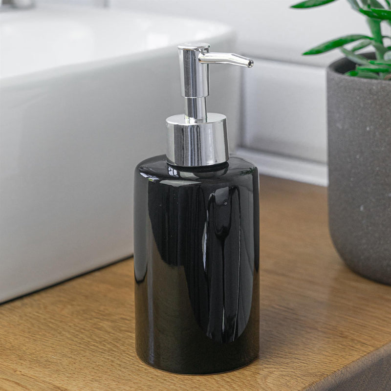 Harbour Housewares Ceramic Soap Dispenser - Black