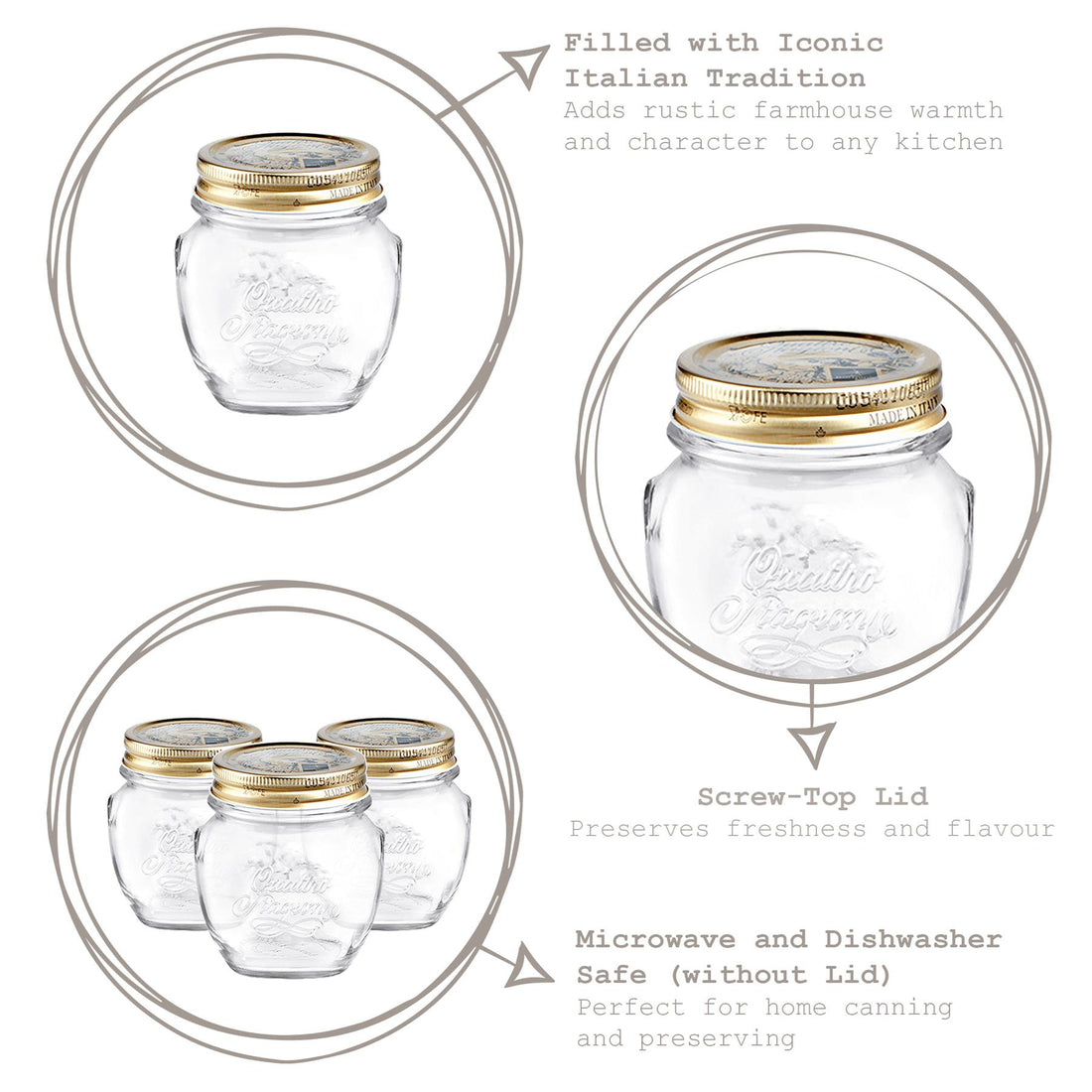 Quattro Stagioni Amphora Glass Storage Jar - 300ml