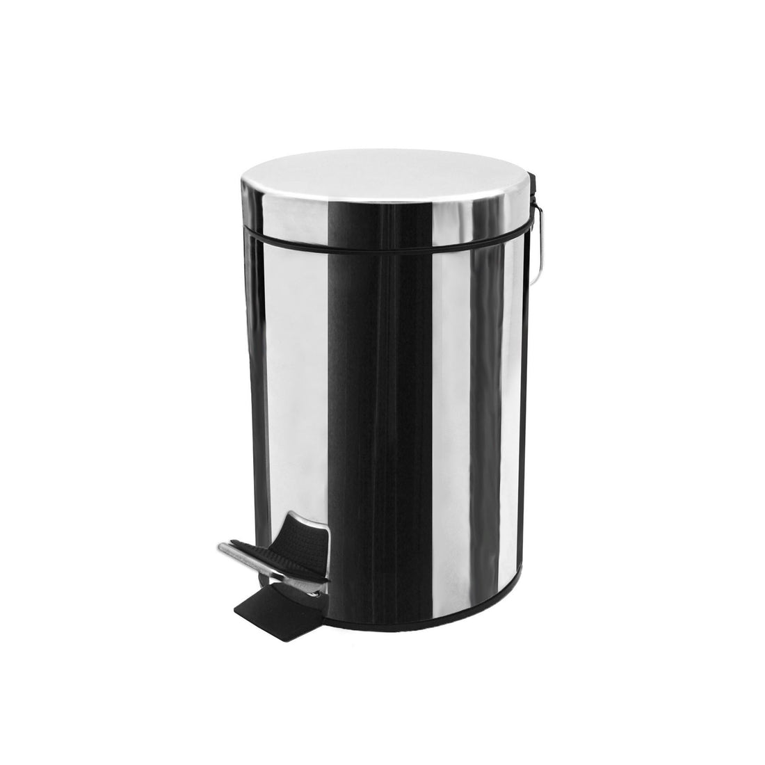 Harbour Housewares Bathroom Pedal Bin With Inner Bucket - Chrome - 3L