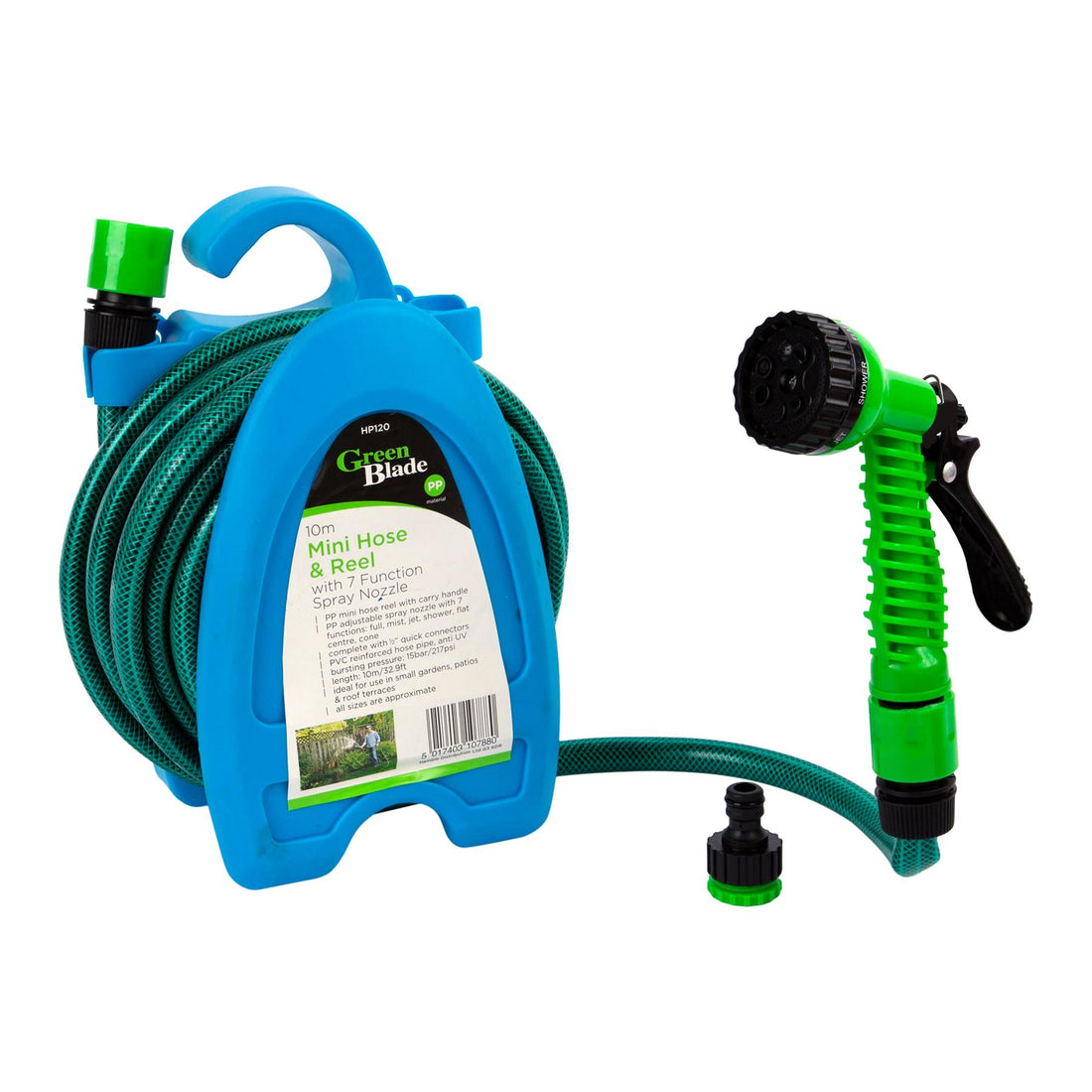 10m Mini Hose with Spray Gun - By Green Blade