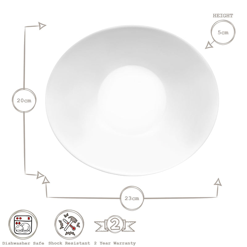 White 23cm Prometeo Oval Glass Soup Plate - By Bormioli Rocco