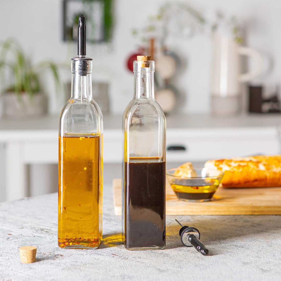 Olive Oil Pourer Bottle with Cork Lid - 500ml