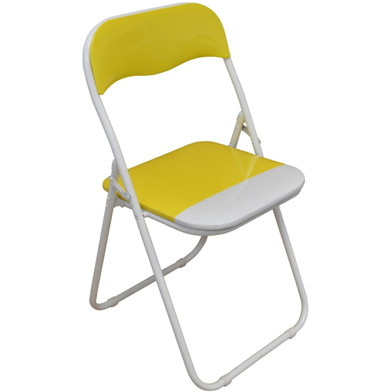 Harbour Housewares Yellow / White Padded, Folding, Desk Chair