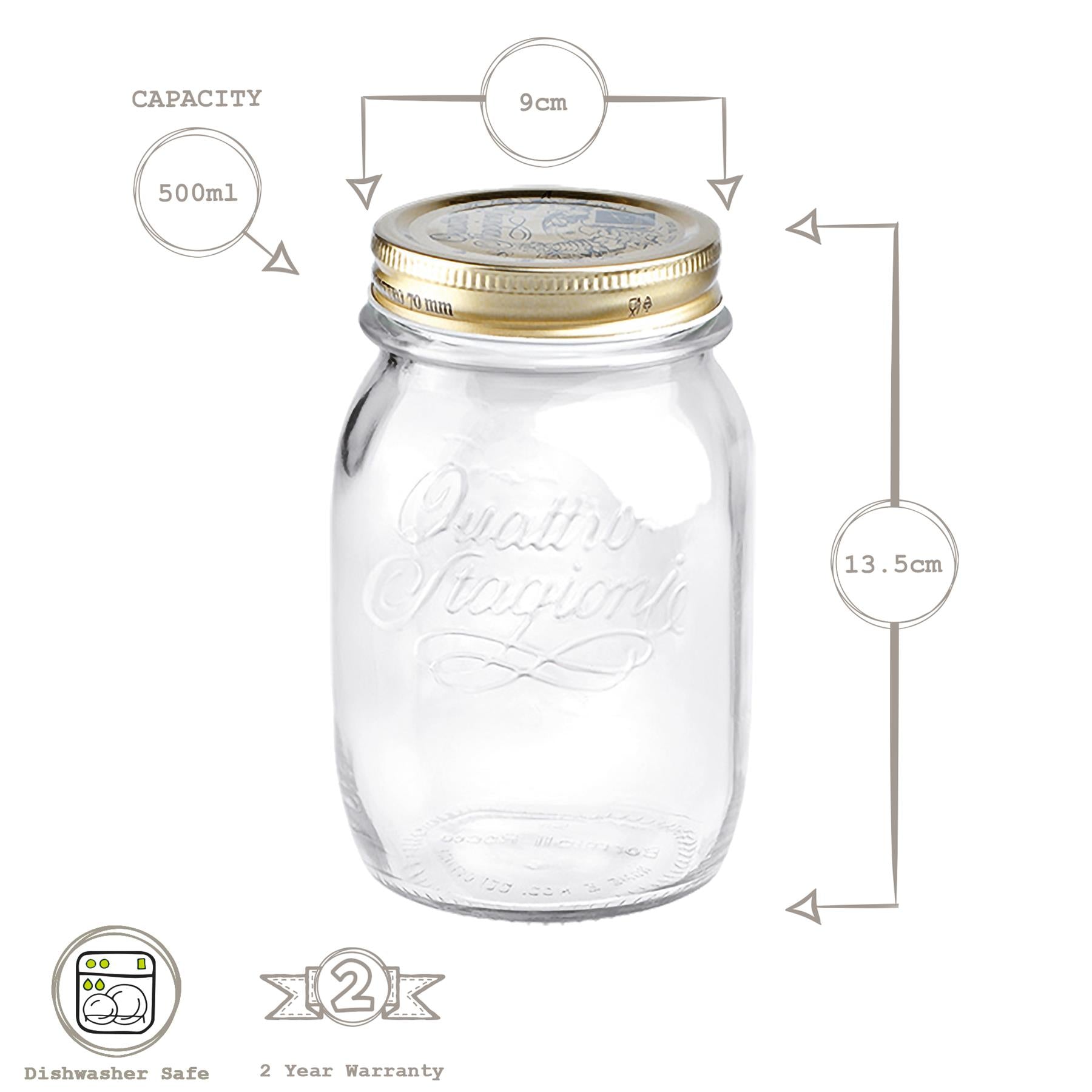 Quattro Stagioni Glass Storage Jar - 500ml