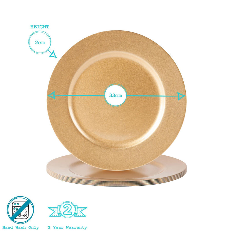 Argon Tableware Metallic Charger Plate - 33cm - Rose Gold